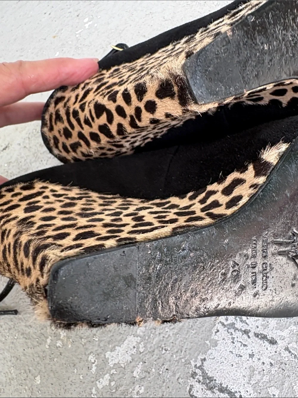 Giuseppe Zanotti suede and pony hair leopard wedges